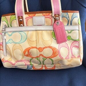 Coach Colorful Signature Tote Bag.VGUC no call-outs